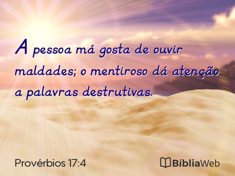 Provérbios 17:4 em imagem para compartilhar