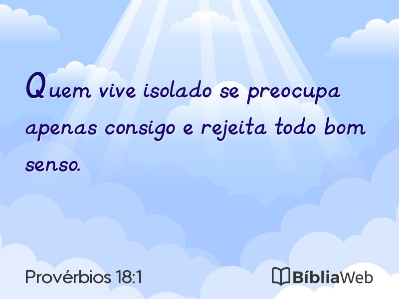 Provérbios 18:1 em imagem para compartilhar