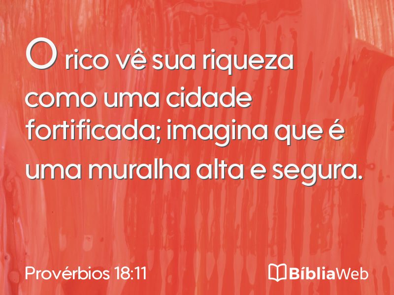 Provérbios 18:11 em imagem para compartilhar