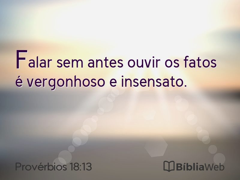 Provérbios 18:13 em imagem para compartilhar