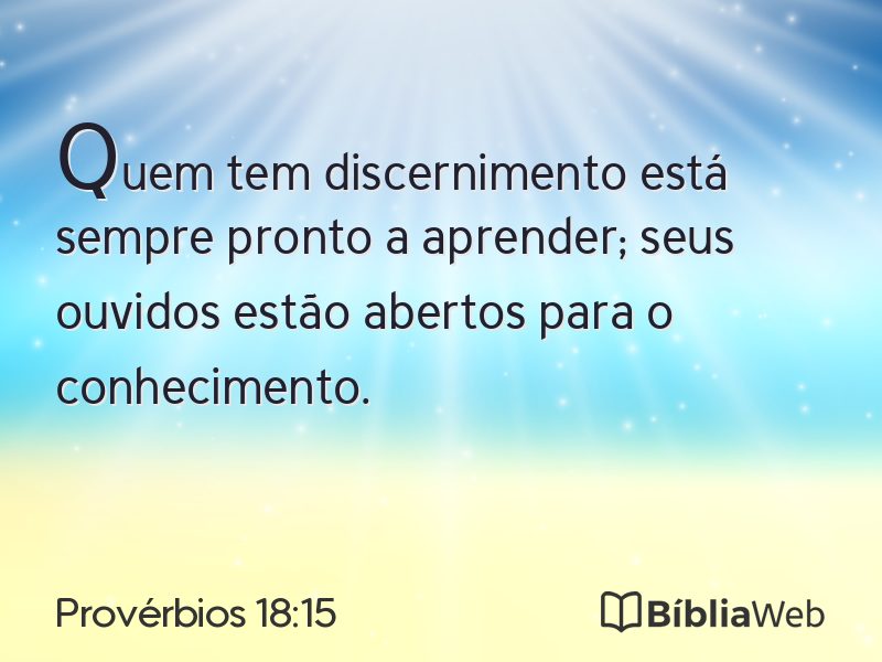 Provérbios 18:15 em imagem para compartilhar