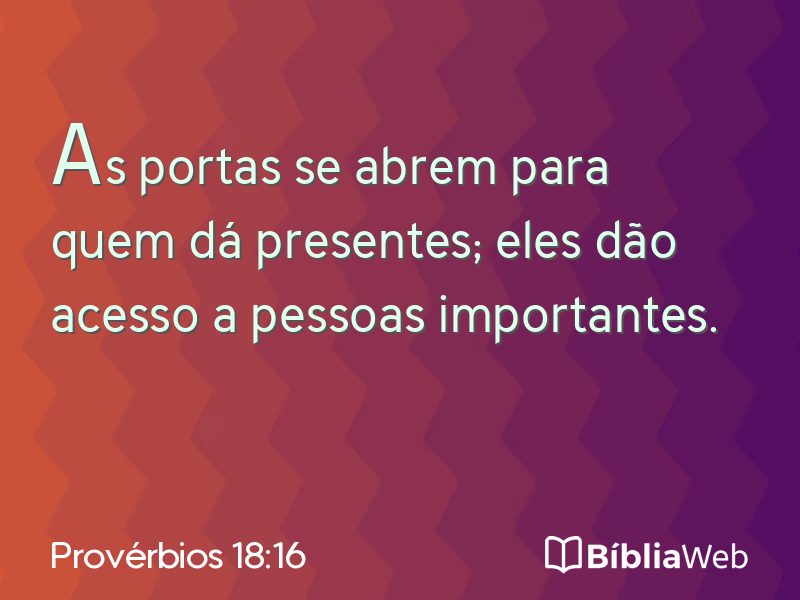 Provérbios 18:16 em imagem para compartilhar