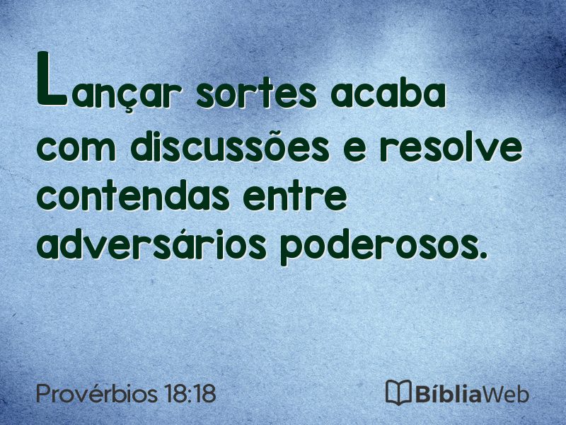 Provérbios 18:18 em imagem para compartilhar