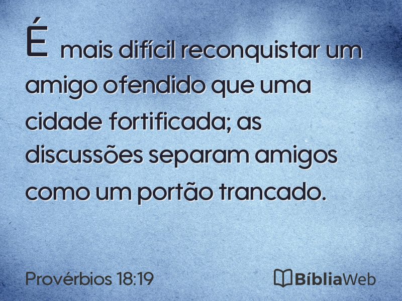 Provérbios 18:19 em imagem para compartilhar