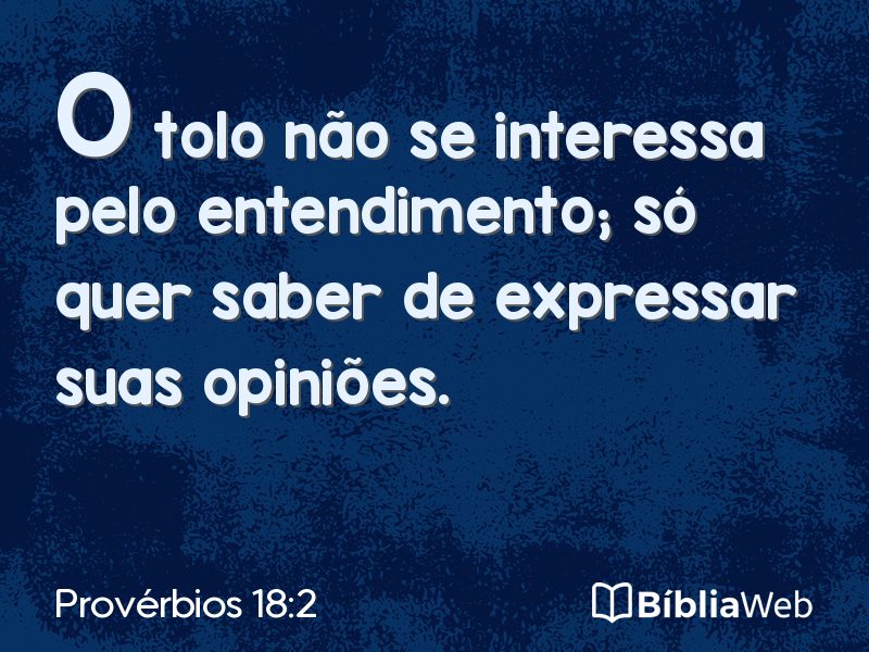 Provérbios 18:2 em imagem para compartilhar
