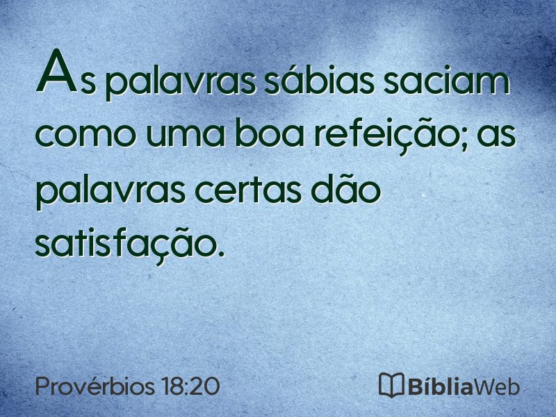 Provérbios 18:20 em imagem para compartilhar