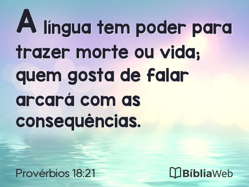 Provérbios 18:21 em imagem para compartilhar