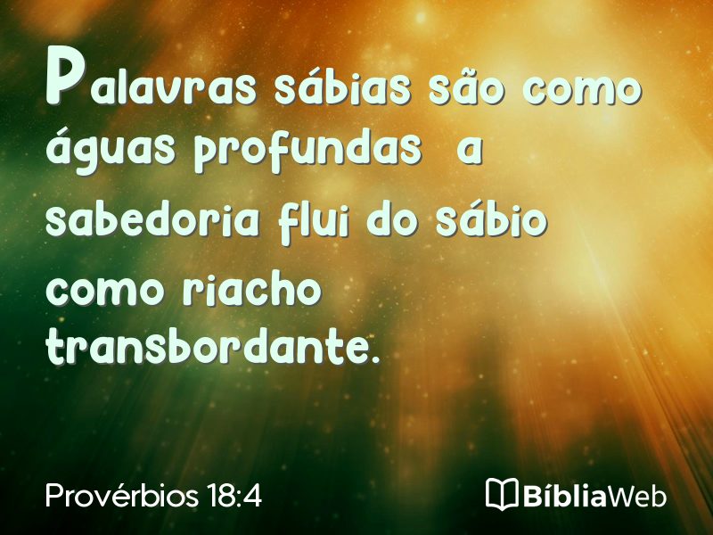 Provérbios 18:4 em imagem para compartilhar