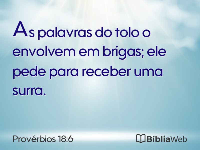Provérbios 18:6 em imagem para compartilhar