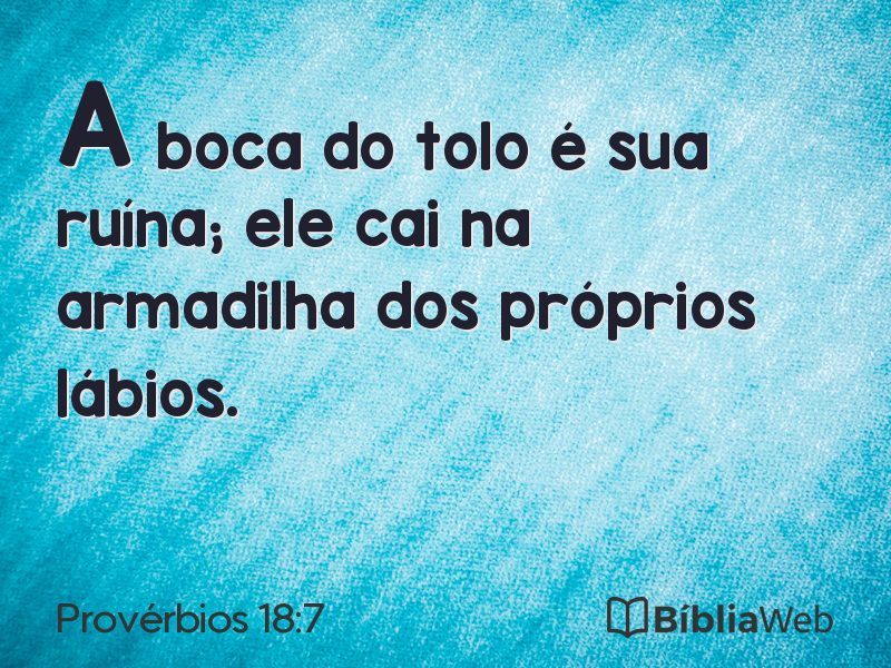 Provérbios 18:7 em imagem para compartilhar