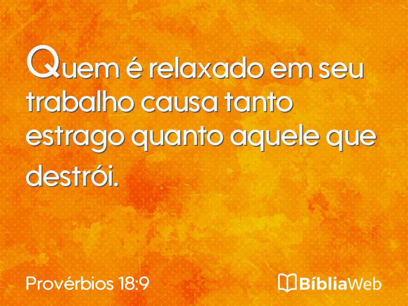 Provérbios 18:9 em imagem para compartilhar