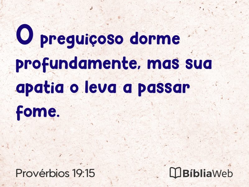 Provérbios 19:15 em imagem para compartilhar
