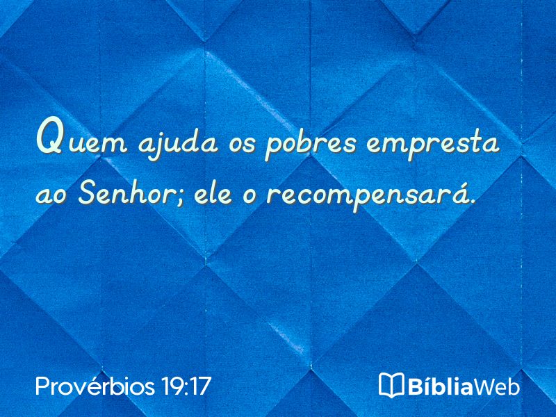Provérbios 19:17 em imagem para compartilhar