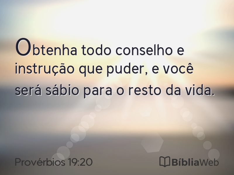 Provérbios 19:20 em imagem para compartilhar