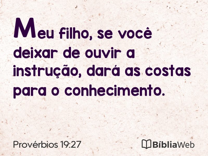 Provérbios 19:27 em imagem para compartilhar