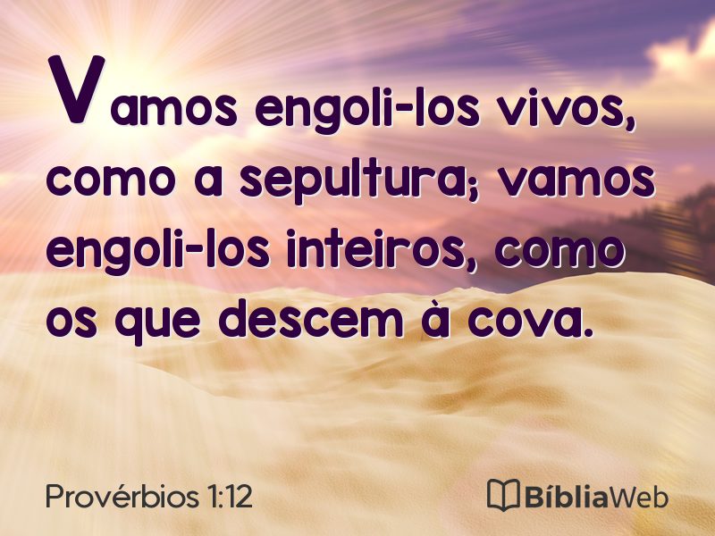 Provérbios 1:12 em imagem para compartilhar