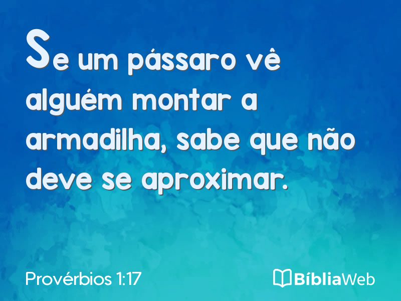 Provérbios 1:17 em imagem para compartilhar