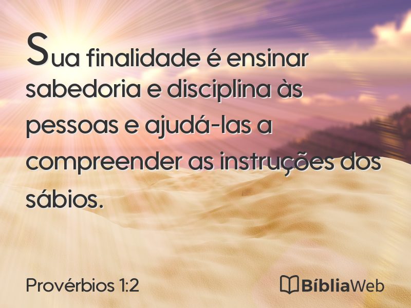 Provérbios 1:2 em imagem para compartilhar