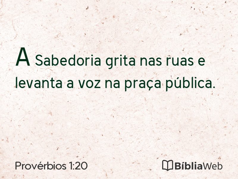 Provérbios 1:20 em imagem para compartilhar