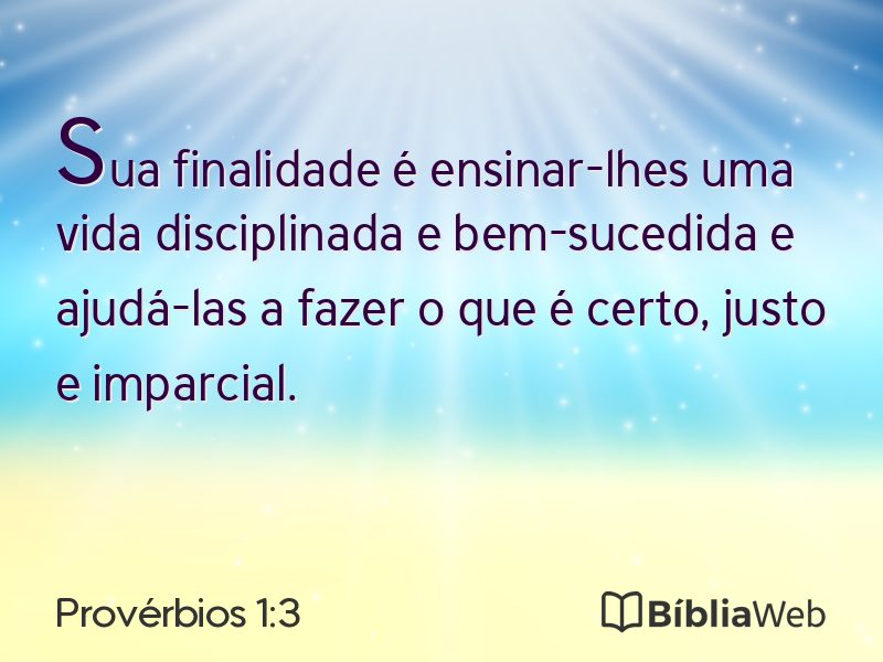 Provérbios 1:3 em imagem para compartilhar