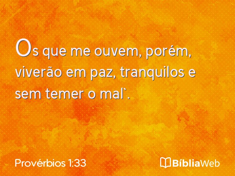 Provérbios 1:33 em imagem para compartilhar