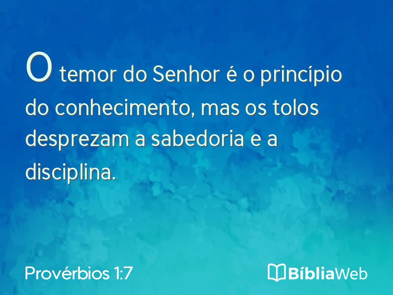 Provérbios 1:7 em imagem para compartilhar