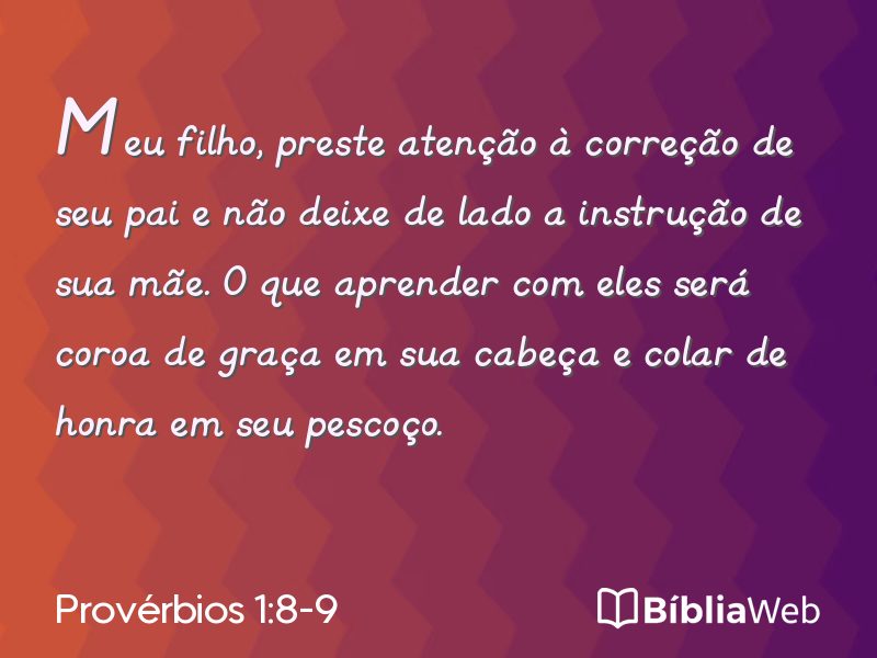 Provérbios 1:8-9 em imagem para compartilhar