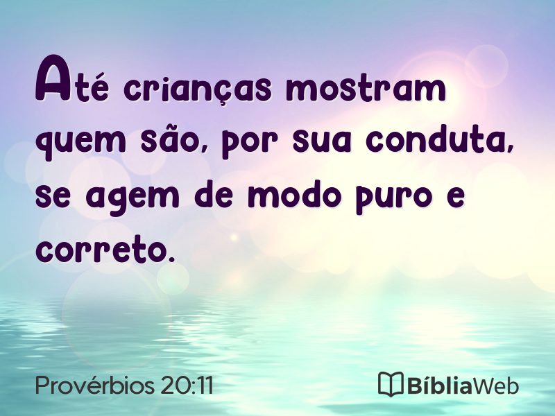 Provérbios 20:11 em imagem para compartilhar