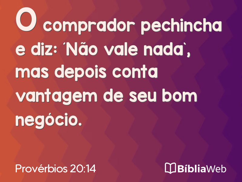 Provérbios 20:14 em imagem para compartilhar