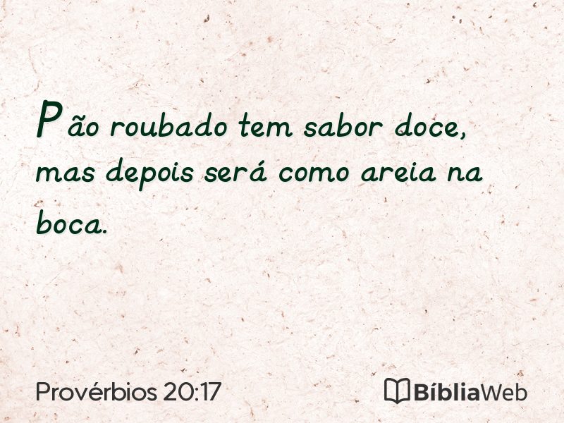 Provérbios 20:17 em imagem para compartilhar