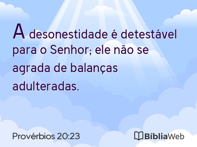 Provérbios 20:23 em imagem para compartilhar
