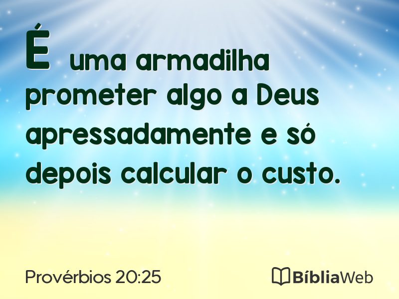 Provérbios 20:25 em imagem para compartilhar