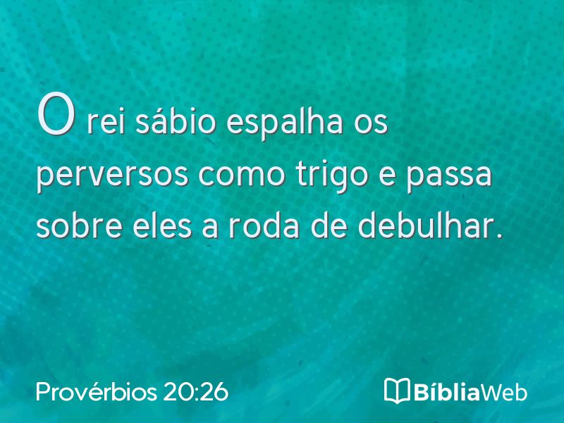Provérbios 20:26 em imagem para compartilhar