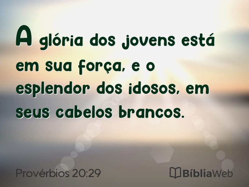 Provérbios 20:29 em imagem para compartilhar