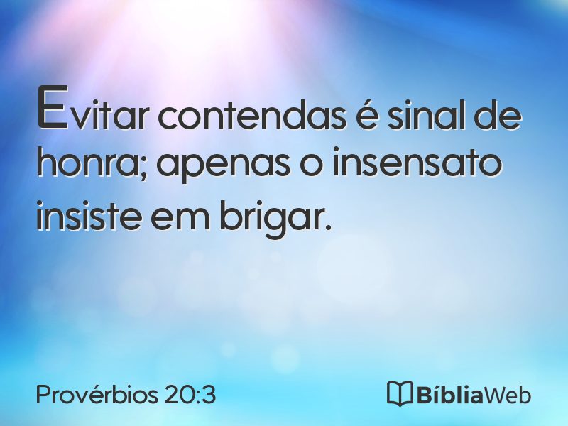 Provérbios 20:3 em imagem para compartilhar