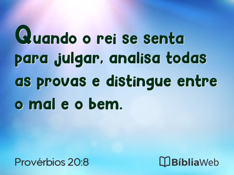 Provérbios 20:8 em imagem para compartilhar