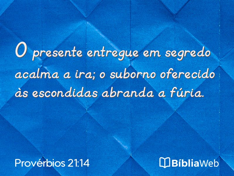 Provérbios 21:14 em imagem para compartilhar