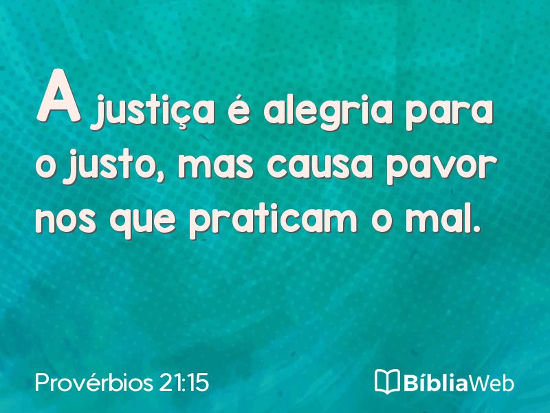 Provérbios 21:15 em imagem para compartilhar