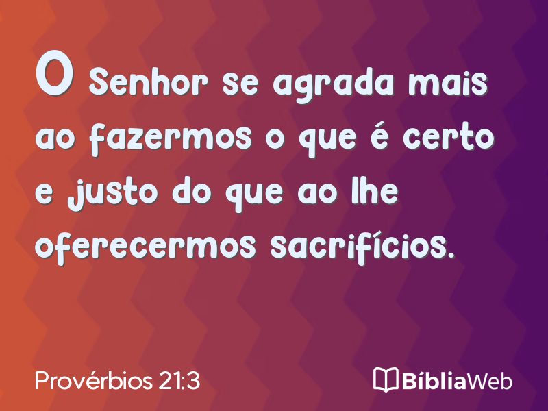 Provérbios 21:3 em imagem para compartilhar