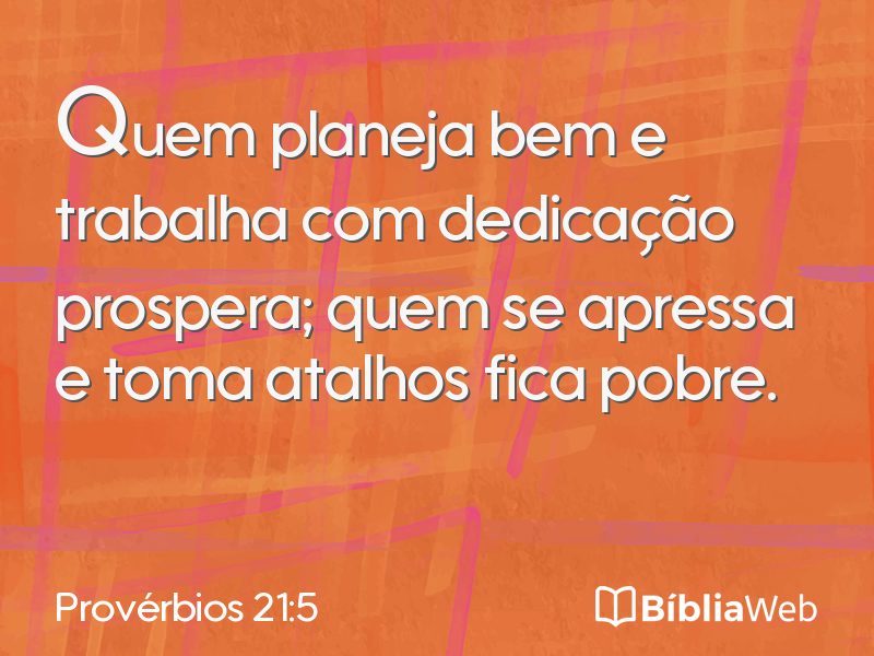 Provérbios 21:5 em imagem para compartilhar
