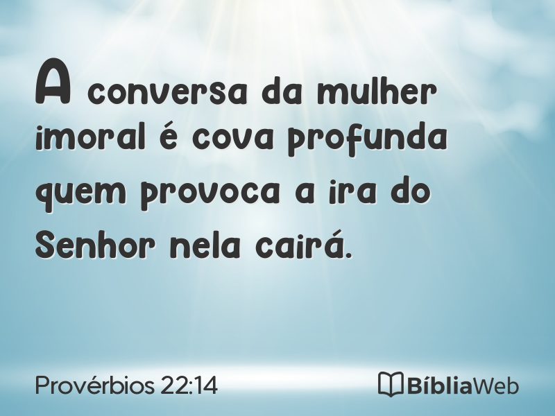Provérbios 22:14 em imagem para compartilhar