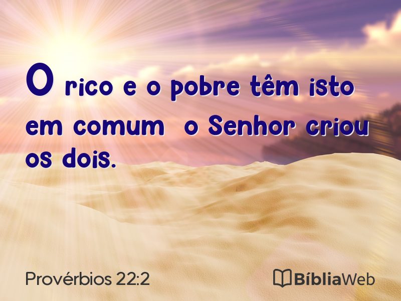 Provérbios 22:2 em imagem para compartilhar