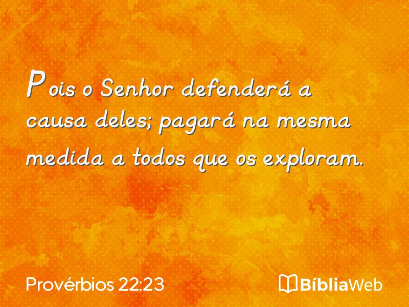 Provérbios 22:23 em imagem para compartilhar