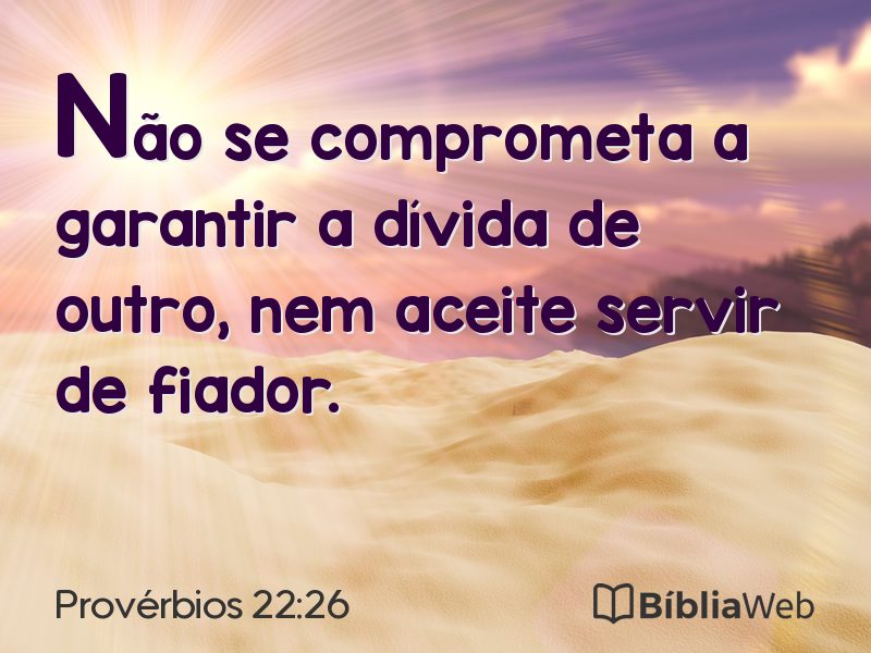 Provérbios 22:26 em imagem para compartilhar