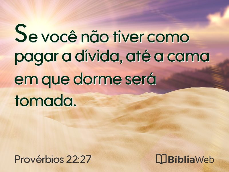 Provérbios 22:27 em imagem para compartilhar
