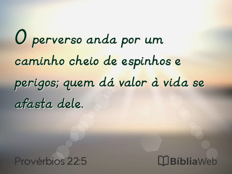 Provérbios 22:5 em imagem para compartilhar