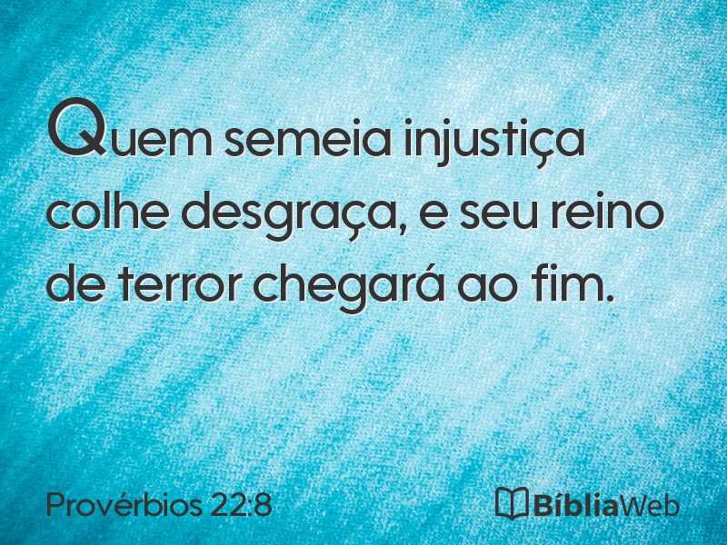 Provérbios 22:8 em imagem para compartilhar