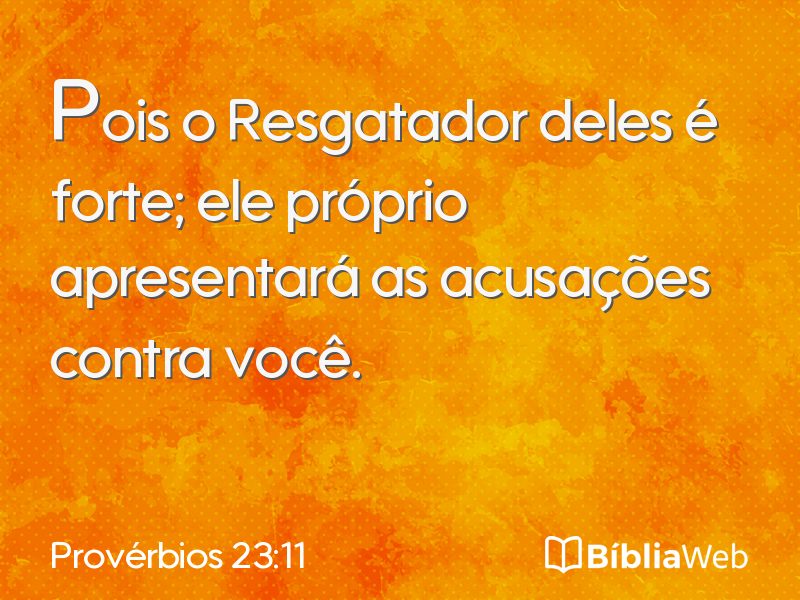 Provérbios 23:11 em imagem para compartilhar