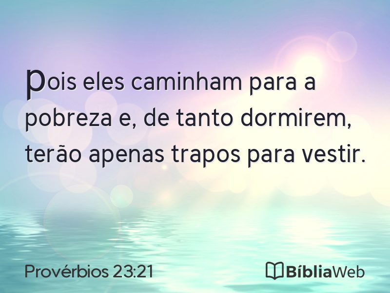 Provérbios 23:21 em imagem para compartilhar