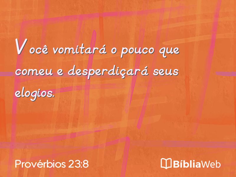 Provérbios 23:8 em imagem para compartilhar